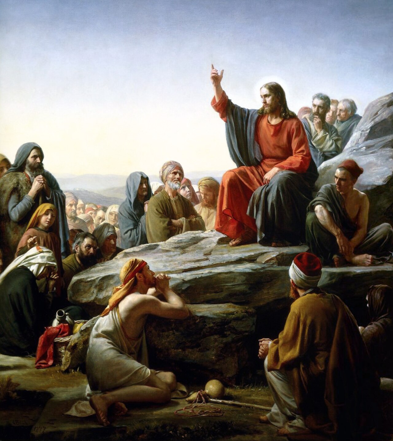 Carl Bloch painting of Christ teaching the Sermon on the Mount